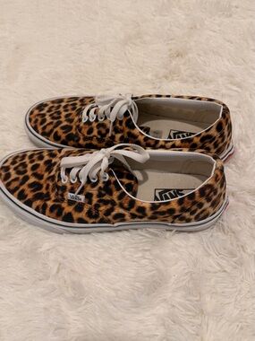 Vans Leopard Print Canvas Sneakers - Brown